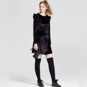 Velvet Long Sleeve A-Line Dress Small Mossimo Supply Co. Witchy Fairy Whimsical